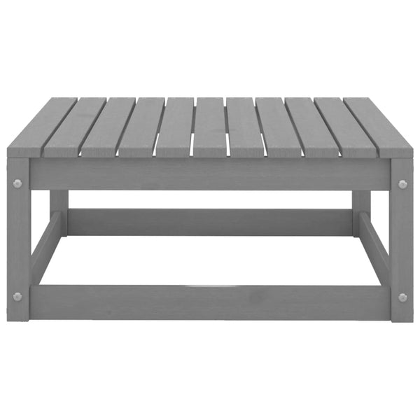 Garden Footstool With Cushion Grey Solid Pinewood Ottomans Footstools & Poufs
