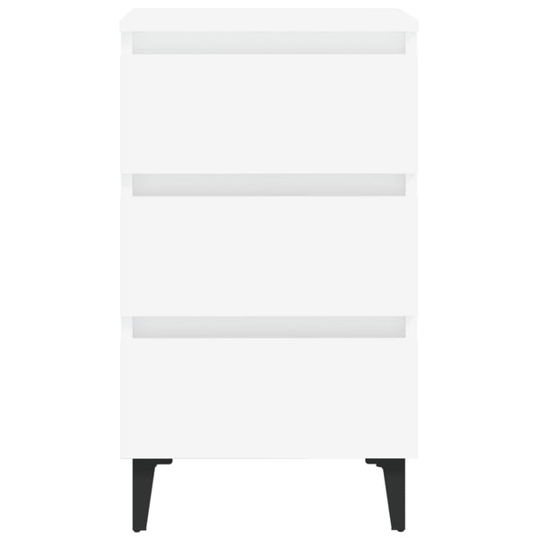 Bed Cabinet With Metal Legs 2 Pcs White 40X35x69 Cm Bedside Tables
