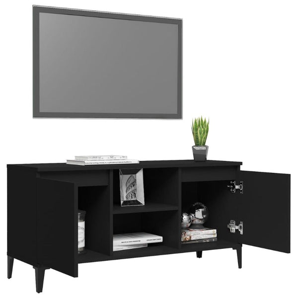 Tv Cabinet With Metal Legs Black 103.5X35x50 Cm