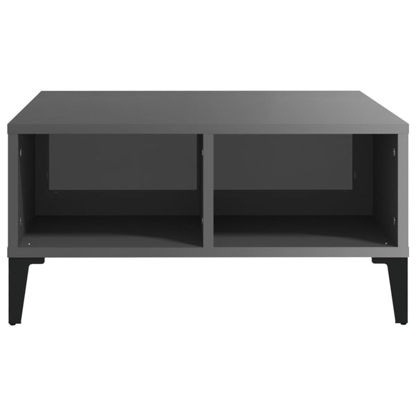 Coffee Table High Gloss Grey 60X60x30 Cm Engineered Wood Coffee Tables