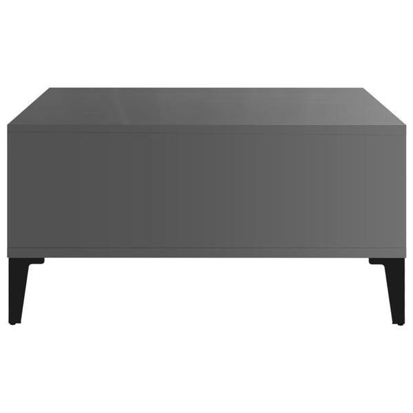 Coffee Table High Gloss Grey 60X60x30 Cm Engineered Wood Coffee Tables
