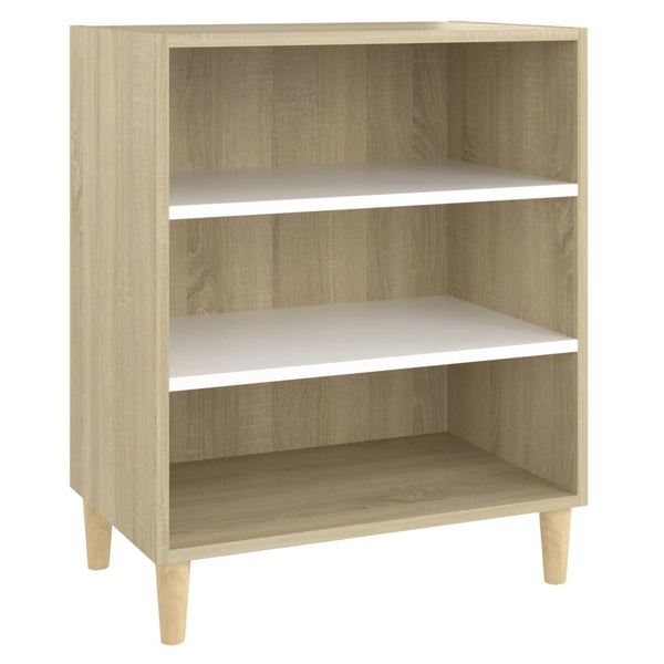 Sideboard White And Sonoma Oak 57X35x70 Cm Engineered Wood Sideboards & Buffets