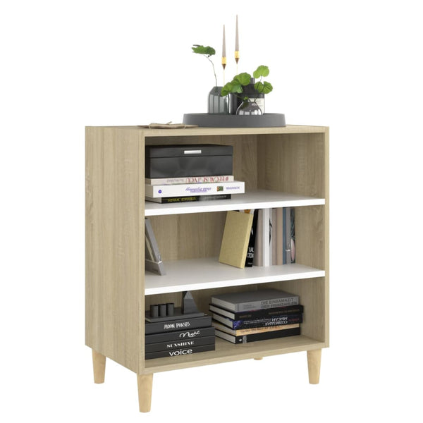 Sideboard White And Sonoma Oak 57X35x70 Cm Engineered Wood Sideboards & Buffets