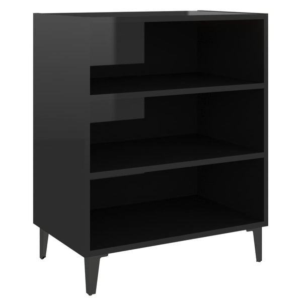 Sideboard High Gloss Black 57X35x70 Cm Engineered Wood Sideboards & Buffets