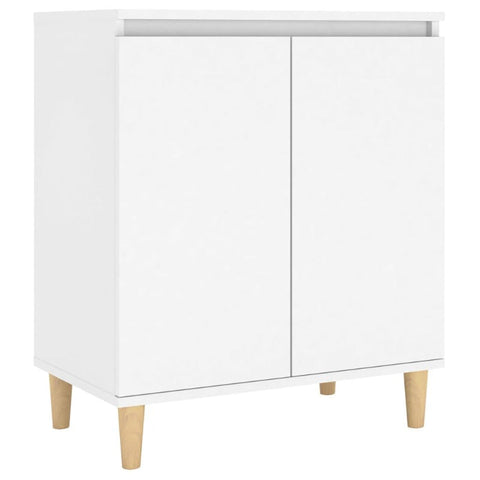 Sideboard With Solid Wood Legs White 60X35x70 Cm Engineered Sideboards & Buffets