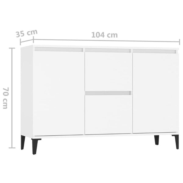Sideboards & Buffets Sideboard White 104X35x70 Cm Engineered Wood