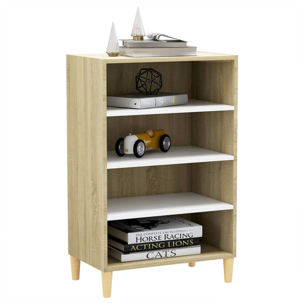 Sideboard White And Sonoma Oak 57X35x90 Cm Engineered Wood Sideboards & Buffets
