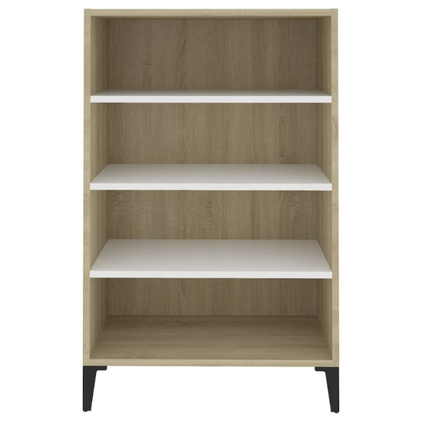 Sideboards & Buffets Sideboard White And Sonoma Oak 57X35x90 Cm Engineered Wood