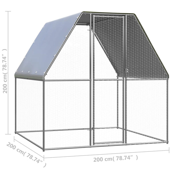 Outdoor Chicken Cage 2X2x2 M Galvanised Steel Poultry Cages