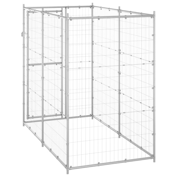 Dog Kennels Outdoor Dog Kennel Galvanised Steel 110X220x180 Cm