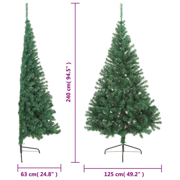 Vidaxl Artificial Half Christmas Tree With Stand Green 240 Cm Pvc Seasonal Decorations