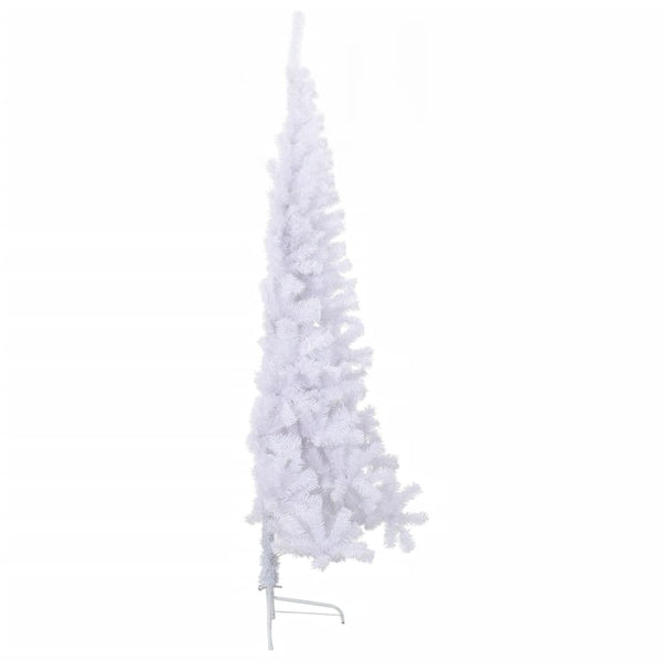 Artificial Half Christmas Tree With Stand White 240 Cm Pvc Seasonal Decorations