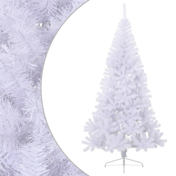 Artificial Half Christmas Tree With Stand White 240 Cm Pvc Seasonal Decorations