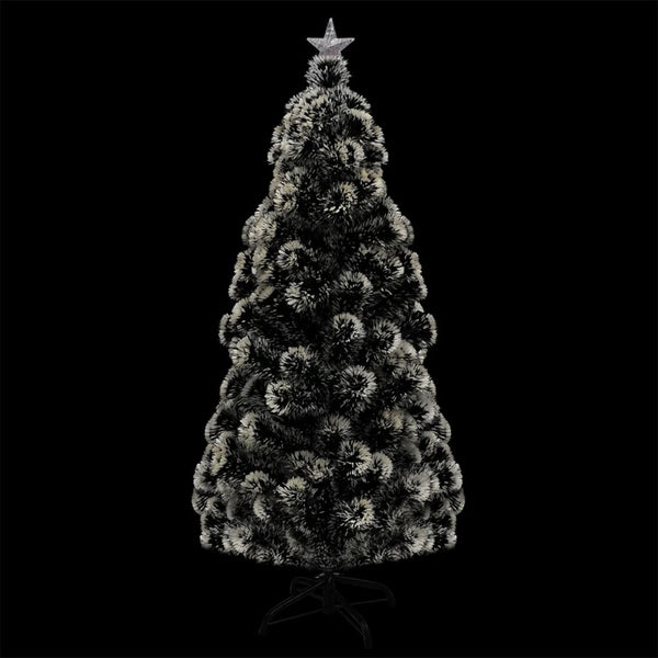 Vidaxl Pre Lit Christmas Tree Green And White 150 Cm Fibre Optic Seasonal Decorations
