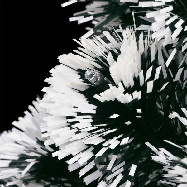 Vidaxl Pre Lit Christmas Tree Green And White 150 Cm Fibre Optic Seasonal Decorations