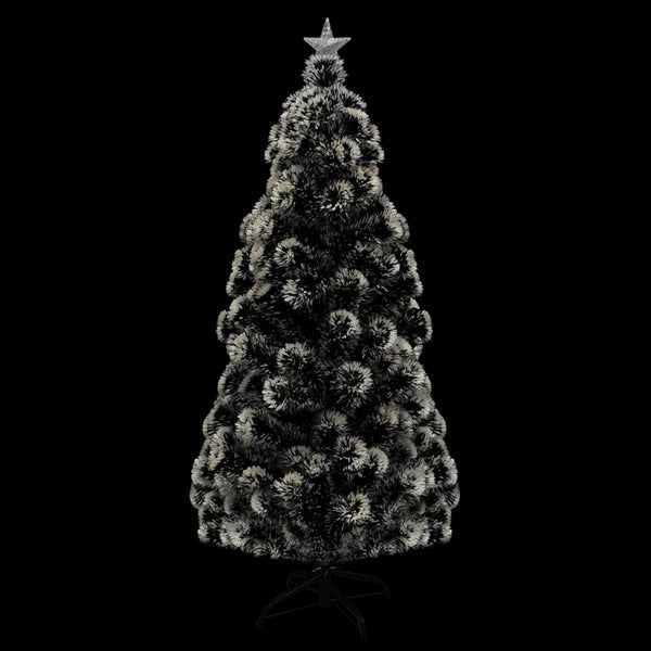 Christmas Tree With Leds Green And White 210 Cm Fibre Optic Seasonal Decorations