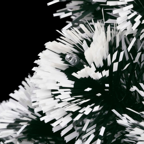 Christmas Tree With Leds Green And White 210 Cm Fibre Optic Seasonal Decorations