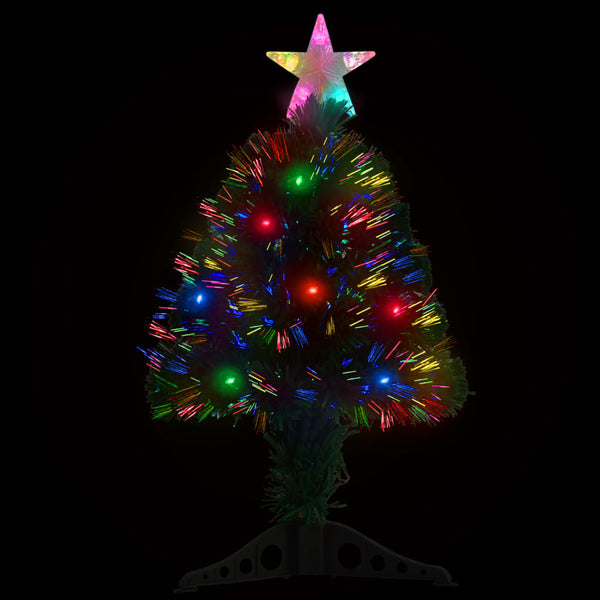 Pre Lit Christmas Tree With Stand 64 Cm Fibre Optic Seasonal Decorations