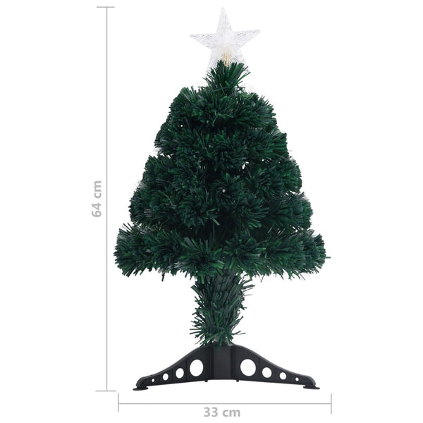 Pre Lit Christmas Tree With Stand 64 Cm Fibre Optic Seasonal Decorations