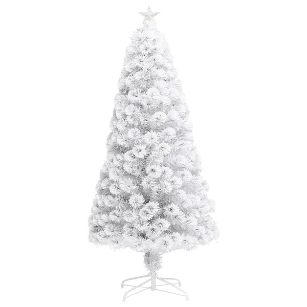 Artificial Christmas Tree With Led White 120 Cm Fibre Optic Seasonal Decorations