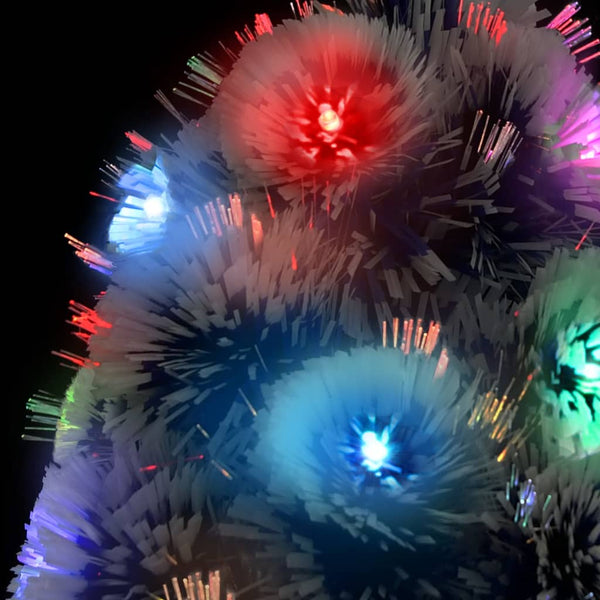 Vidaxl Artificial Pre Lit Christmas Tree White And Blue 210 Cm Fibre Optic Seasonal Decorations