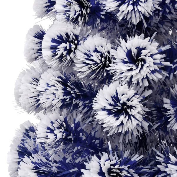 Vidaxl Artificial Pre Lit Christmas Tree White And Blue 210 Cm Fibre Optic Seasonal Decorations