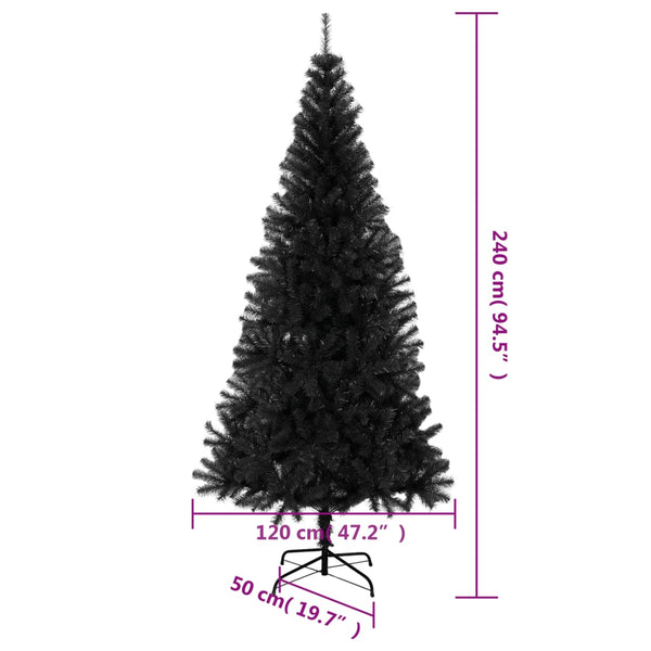 Vidaxl Artificial Christmas Tree With Stand Black 240 Cm Pvc Seasonal Decorations