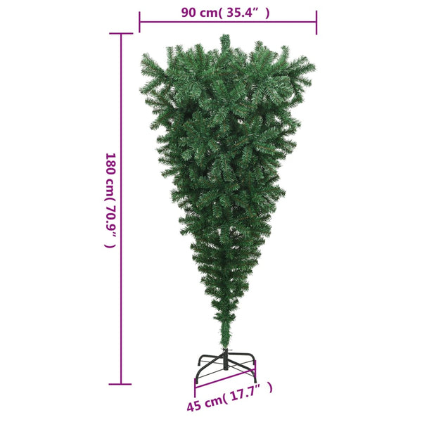 Upside Down Artificial Christmas Tree With Stand Green 180 Cm Seasonal Decorations