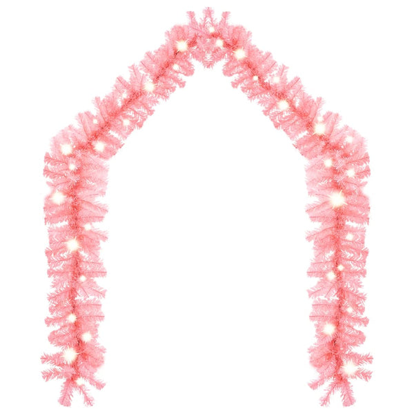 Christmas Garland With Led Lights 10 M Pink Seasonal Decorations