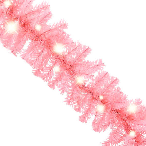 Christmas Garland With Led Lights 10 M Pink Seasonal Decorations