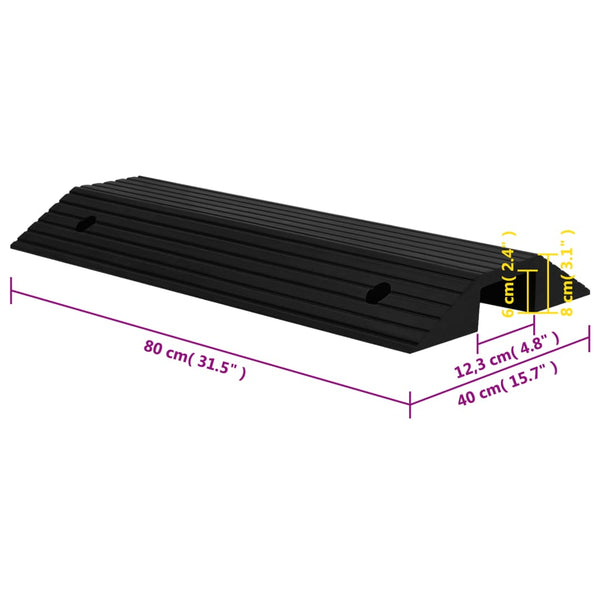 Driveway Ramps Bridge Threshold Ramp 80X40x8 Cm Rubber