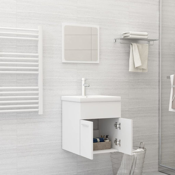 Bathroom Furniture Set White Engineered Wood Bathroom Cabinets