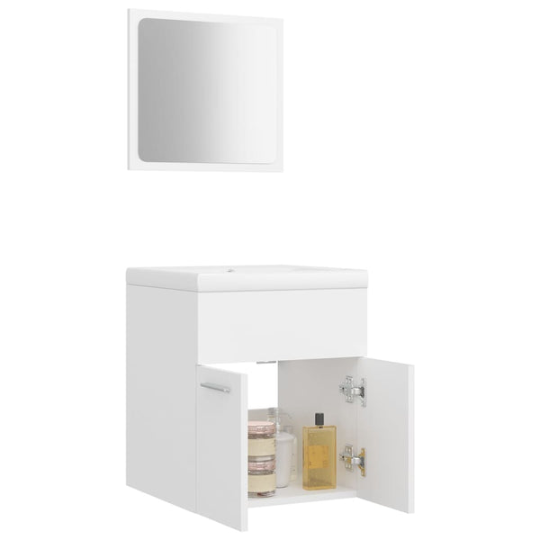 Bathroom Furniture Set White Engineered Wood Bathroom Cabinets