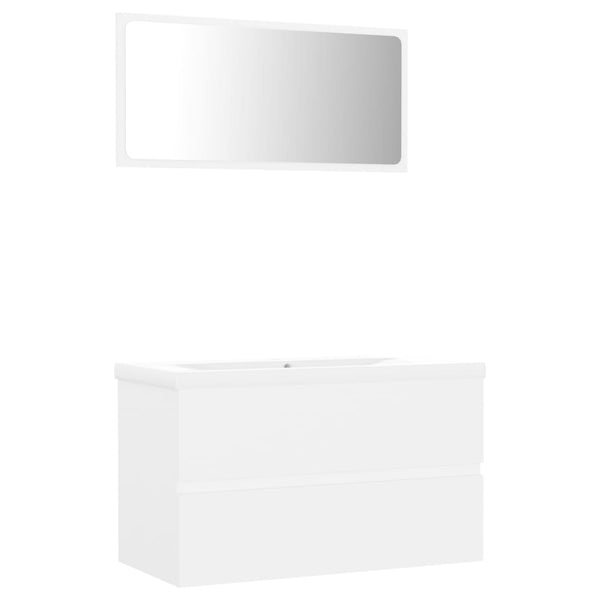 Bathroom Furniture Set White Engineered Wood Bathroom Cabinets