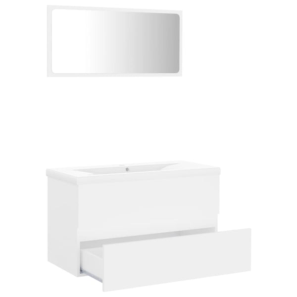Bathroom Furniture Set White Engineered Wood Bathroom Cabinets