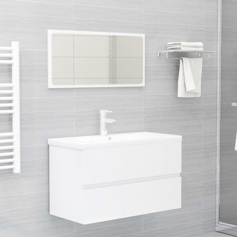 Bathroom Furniture Set High Gloss White Engineered Wood Bathroom Cabinets