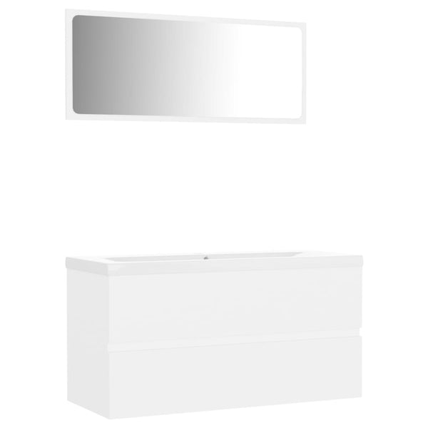Bathroom Furniture Set White Engineered Wood Bathroom Cabinets