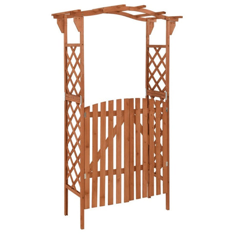 Pergola With Gate 116X40x204 Cm Solid Firwood