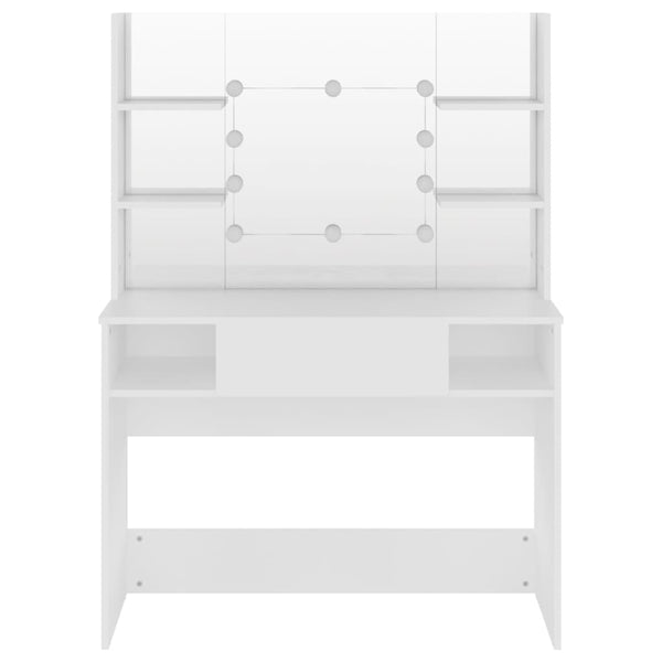 Makeup Table With Led Lights 100X40x135 Cm Mdf White Dressing Tables