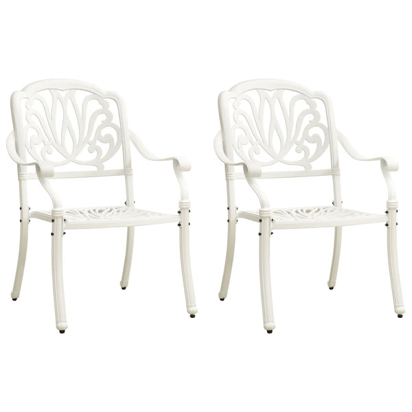 Vidaxl 3 Piece Bistro Set Cast Aluminium White Patio Furniture Sets