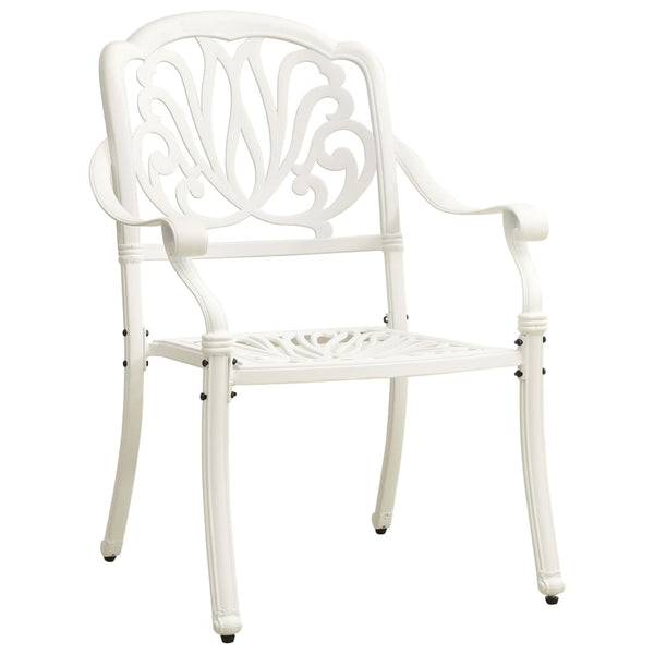 Vidaxl 3 Piece Bistro Set Cast Aluminium White Patio Furniture Sets