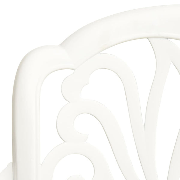 Vidaxl 3 Piece Bistro Set Cast Aluminium White Patio Furniture Sets
