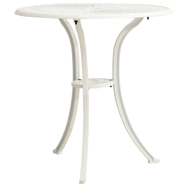 Vidaxl 3 Piece Bistro Set Cast Aluminium White Patio Furniture Sets