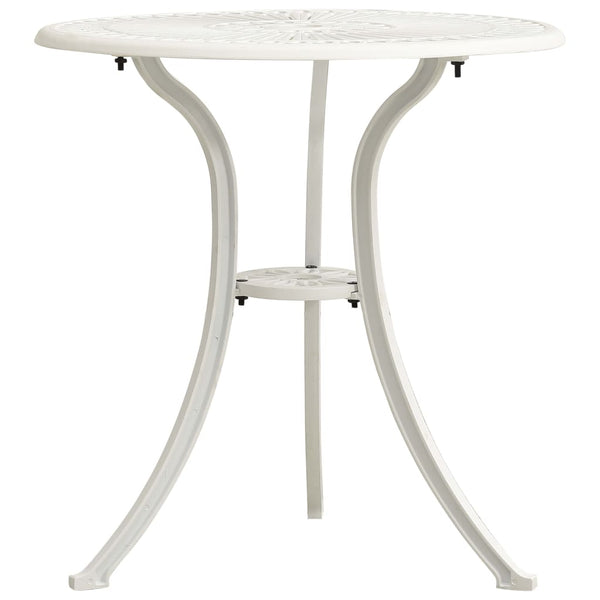 Vidaxl 3 Piece Bistro Set Cast Aluminium White Patio Furniture Sets