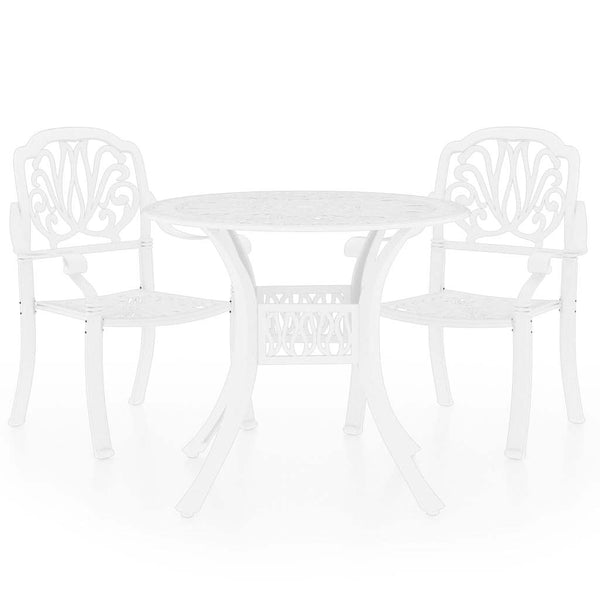Vidaxl 3 Piece Bistro Set Cast Aluminium White Other Patio & Garden Furniture