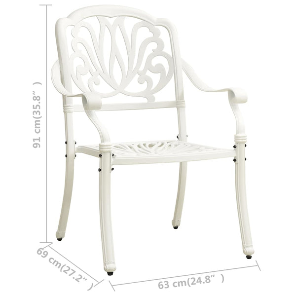 Vidaxl 3 Piece Bistro Set Cast Aluminium White Other Patio & Garden Furniture