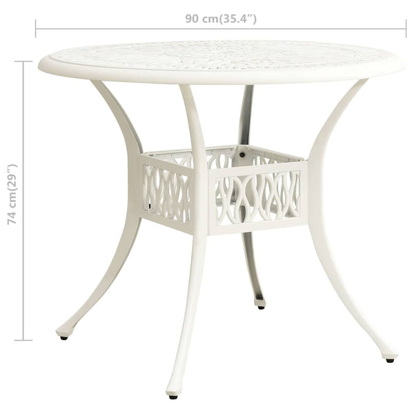 Vidaxl 3 Piece Bistro Set Cast Aluminium White Other Patio & Garden Furniture