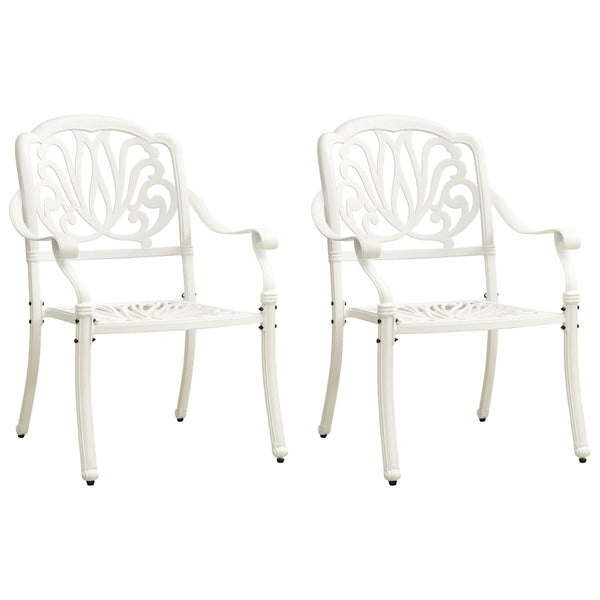 Vidaxl 3 Piece Bistro Set Cast Aluminium White Other Patio & Garden Furniture