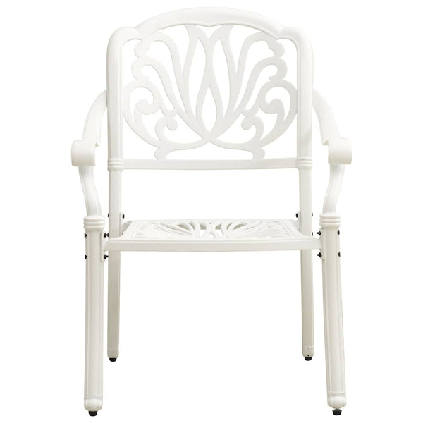 Vidaxl 3 Piece Bistro Set Cast Aluminium White Other Patio & Garden Furniture