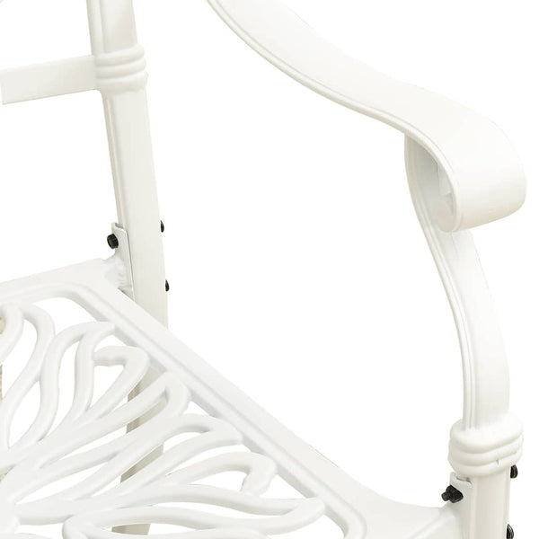 Vidaxl 3 Piece Bistro Set Cast Aluminium White Other Patio & Garden Furniture